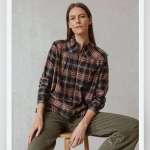 Indi & Cold Yolked Plaid Button Down Shirt Size XS